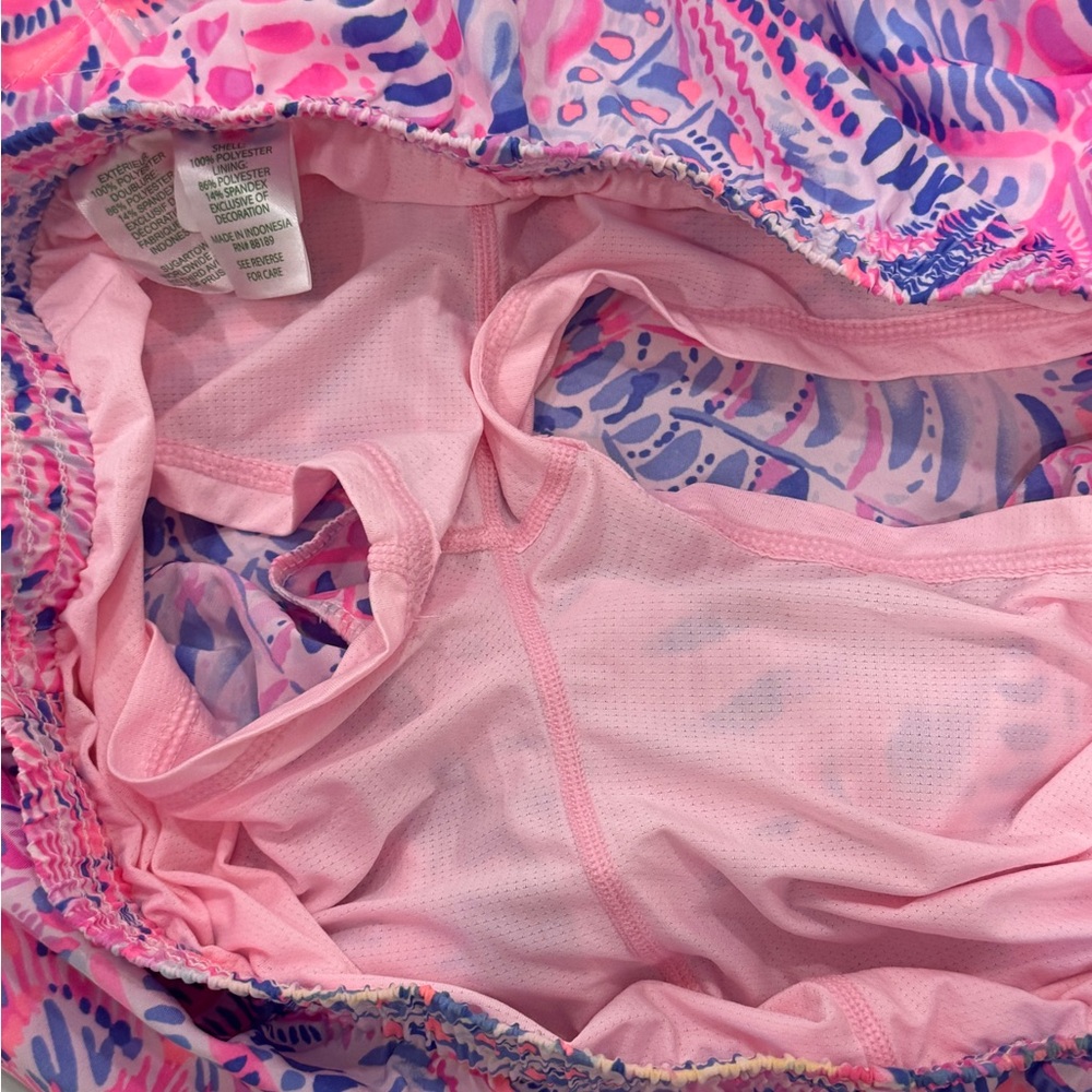 Lilly Pulitzer Pink and Purple Luxletic Ocean Trail Athletic Shorts - Picture 4 of 6